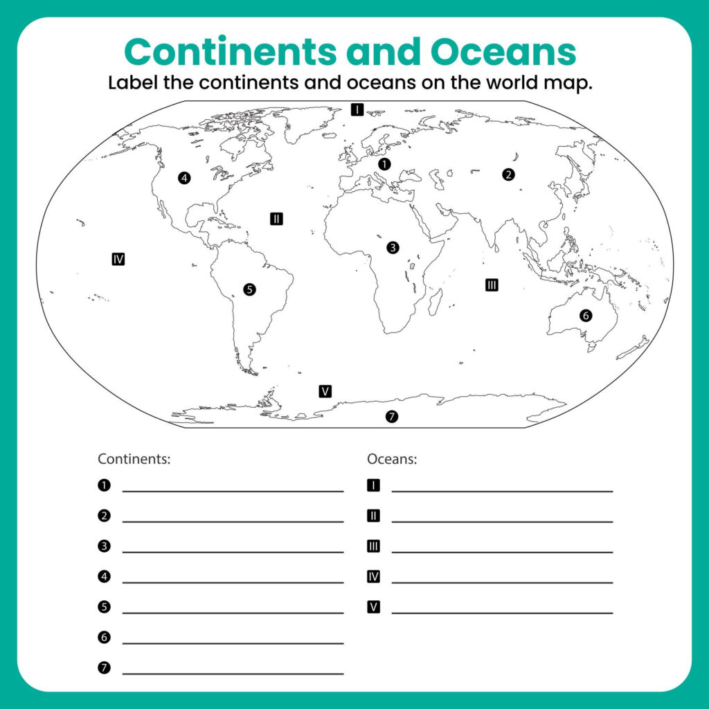 Free Printable Blank Map Of Continents And Oceans | Adams Printable Map