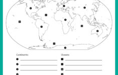 Continents And Oceans Map For 2Nd Grade | Continents And Oceans with Free Printable Blank Map of Continents and Oceans