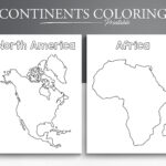 Continents Printable   Etsy.de Pertaining To Blackline Masters World Map Continent Printable