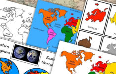 Continents: World Map 3-Part Cards Blackline Master - Montessori pertaining to Blackline Masters World Map Continent Printable