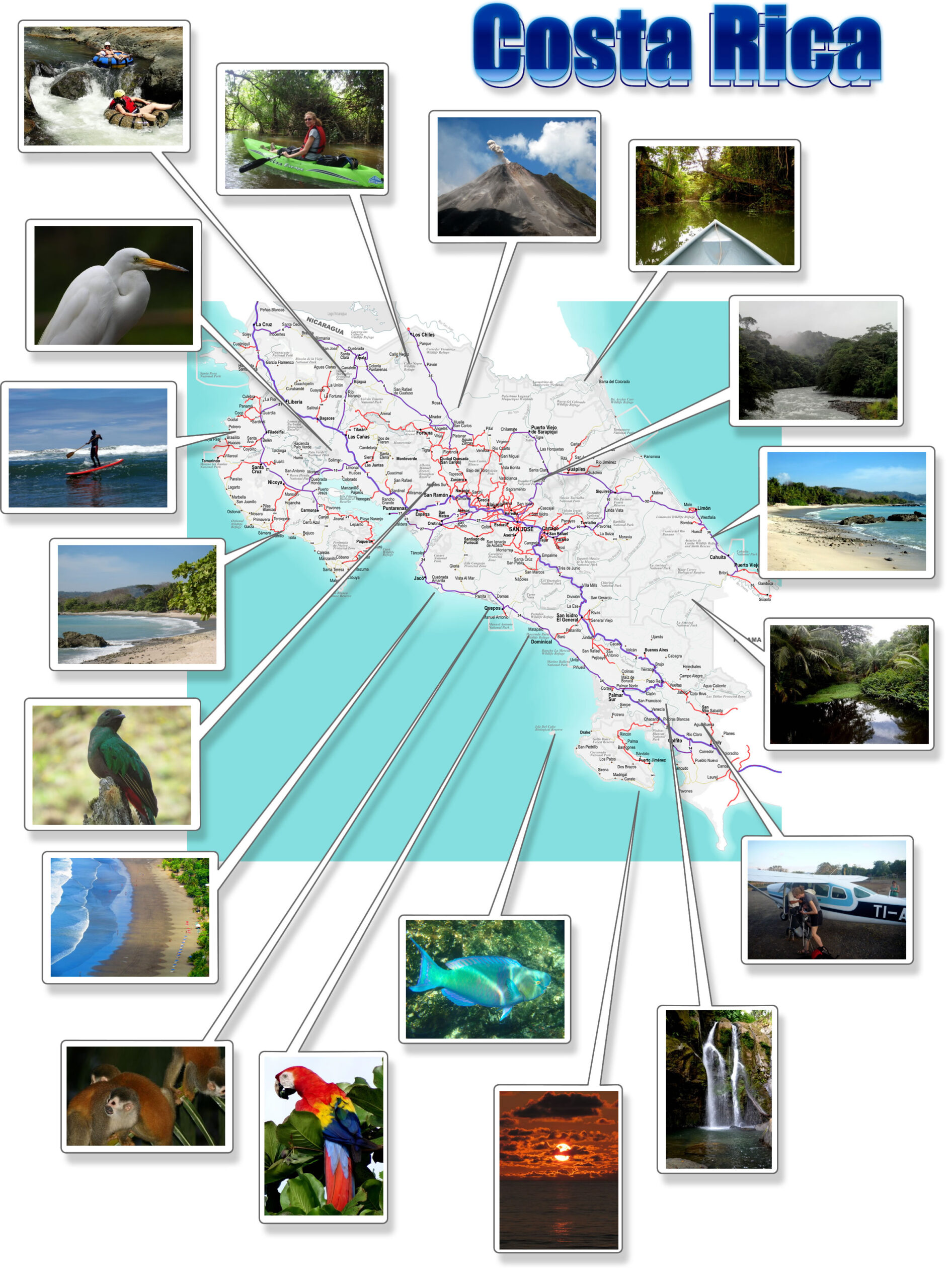 Costa Rica- Free Printable Map Download regarding Free Printable Map Of Costa Rica