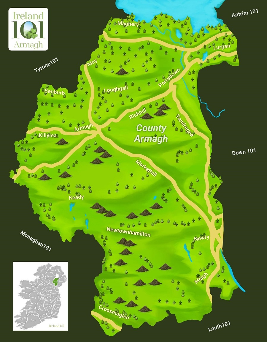 Counties Of Ireland - Armagh | Ireland in Map of Armagh City Northern Ireland