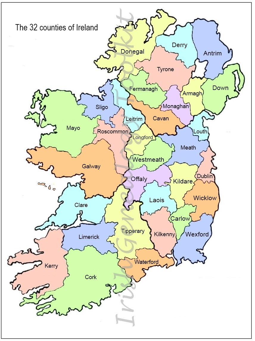 County Map Of Ireland: Free To Download regarding Map of Ireland and Northern Ireland Counties