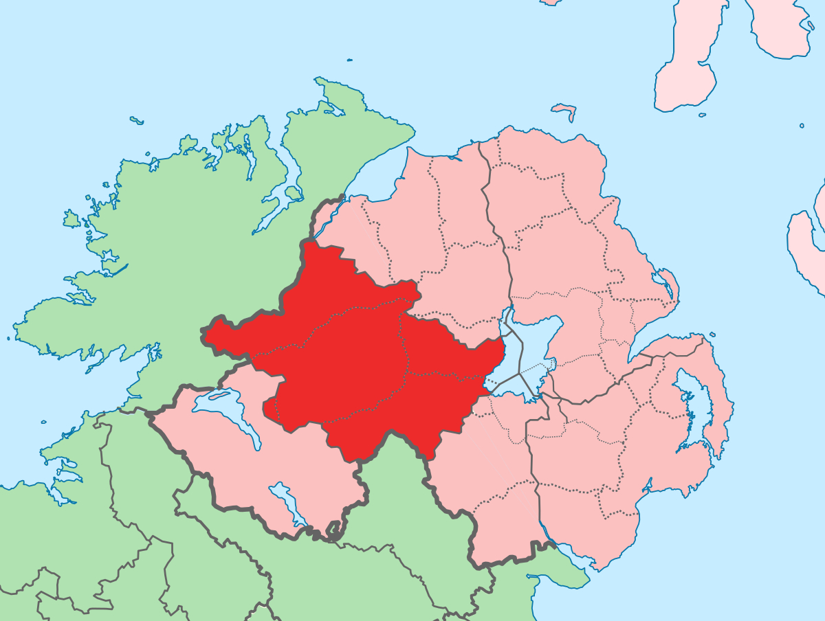 County Tyrone - Wikipedia with Map of County Tyrone Northern Ireland