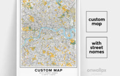 Custom Map Print, Street Names Custom Print, Custom Street Map for Printable Map with Street Names