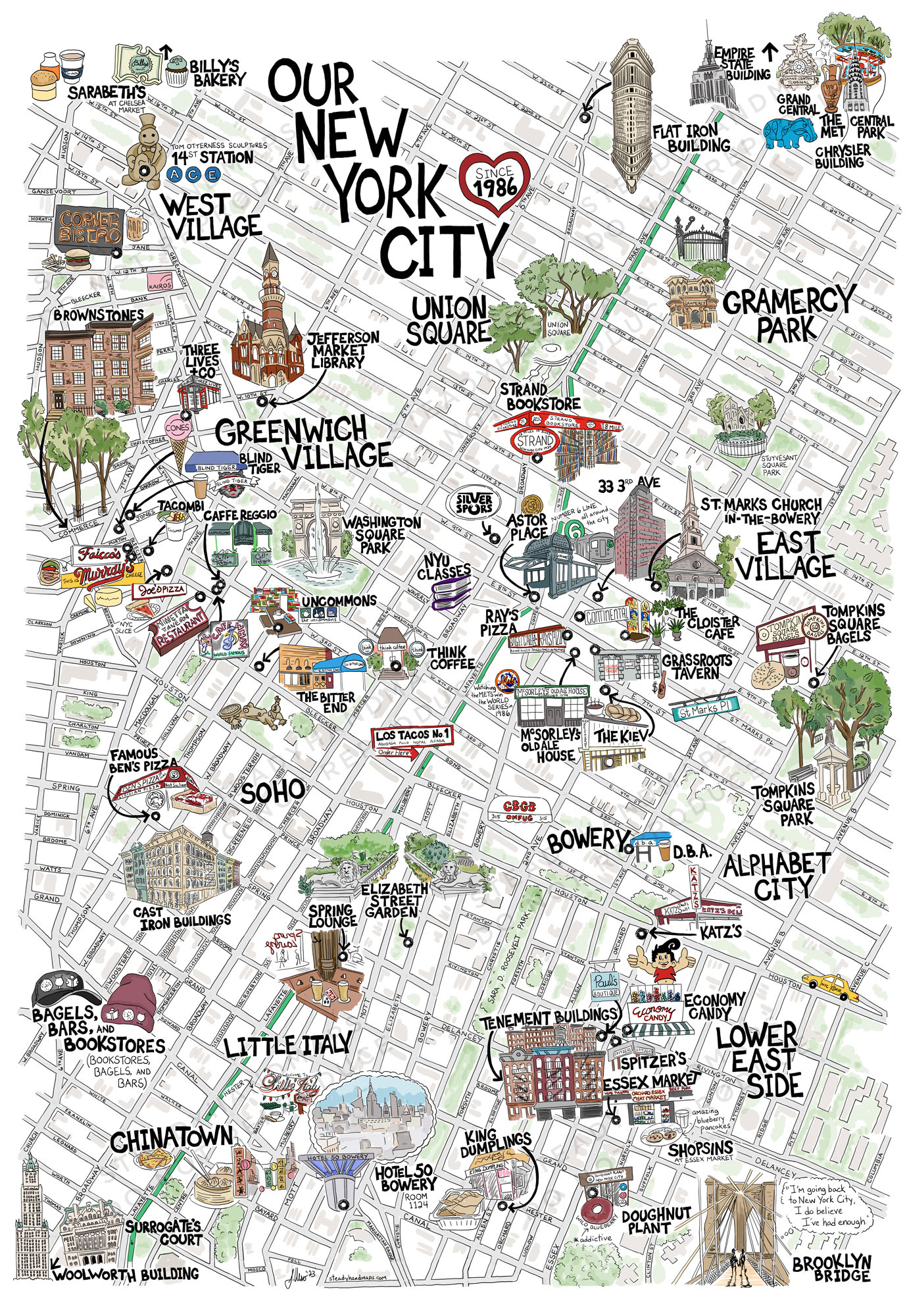custom new york city map the village to lower east side steady regarding map of little italy new york city Custom New York City Map - The Village To Lower East Side - Steady regarding Map of Little Italy New York City