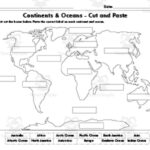 Cut And Paste Continents And Oceans   World Map Intended For Continents And Oceans Blank Map Printable