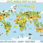 Cute Printable World Map For Kids   Gender Neutral Room Art Inside Free Printable World Map For Preschoolers Cute Printable World Map For Kids   Gender Neutral Room Art Inside Free Printable World Map For Preschoolers