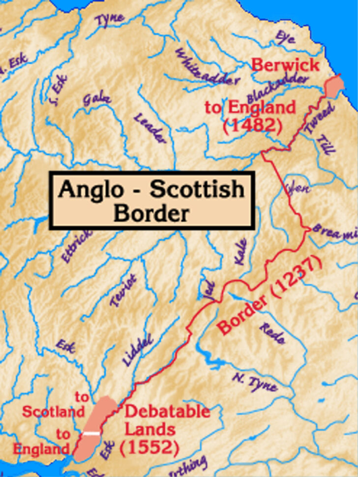 Map of Scotland and England Border