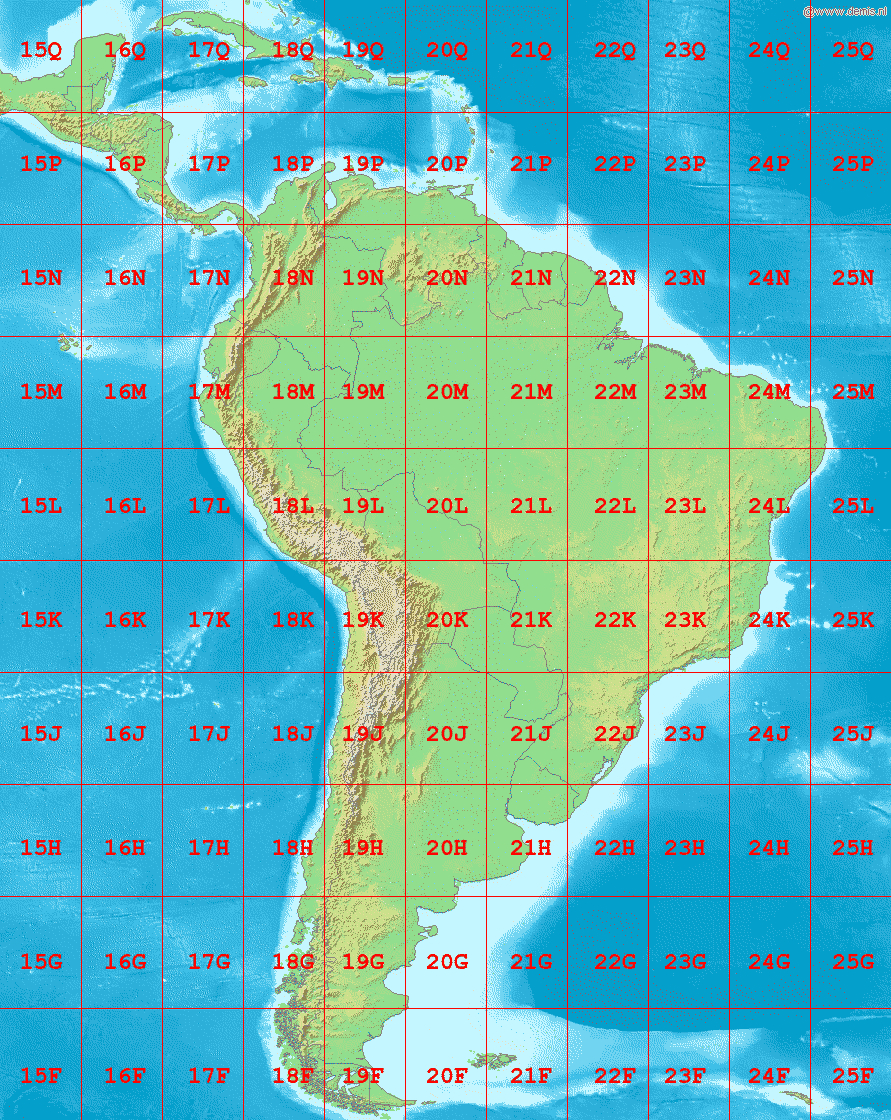 Datei:la2-South-America-Utm-Zones – Wikipedia within North and South America Map with Latitude and Longitude
