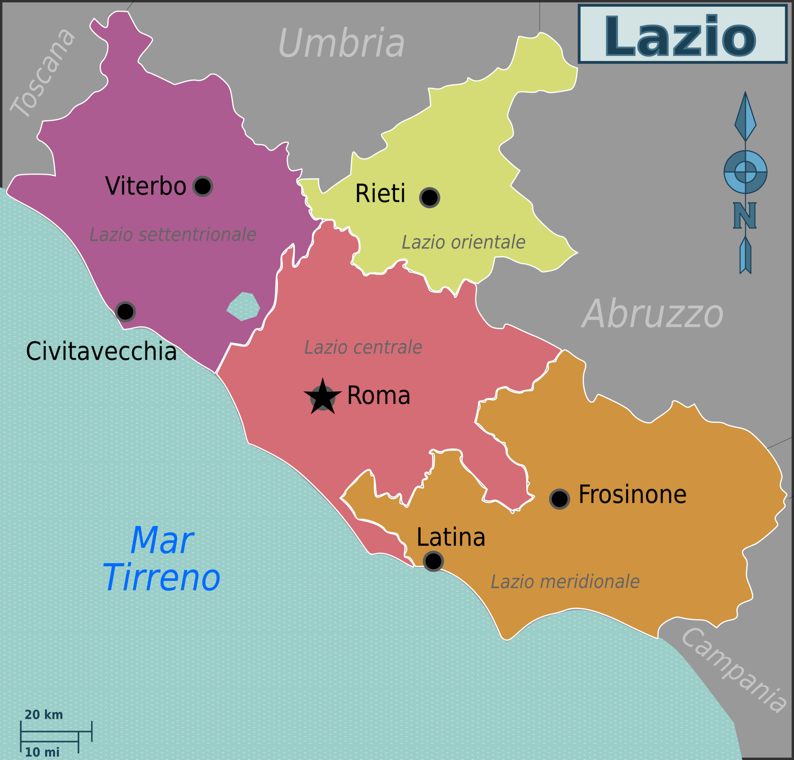 Datei:lazio Travel Map It – Reiseführer Auf Wikivoyage for Map Of Lazio Region Italy