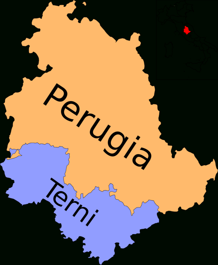 Map of Umbria Region of Italy