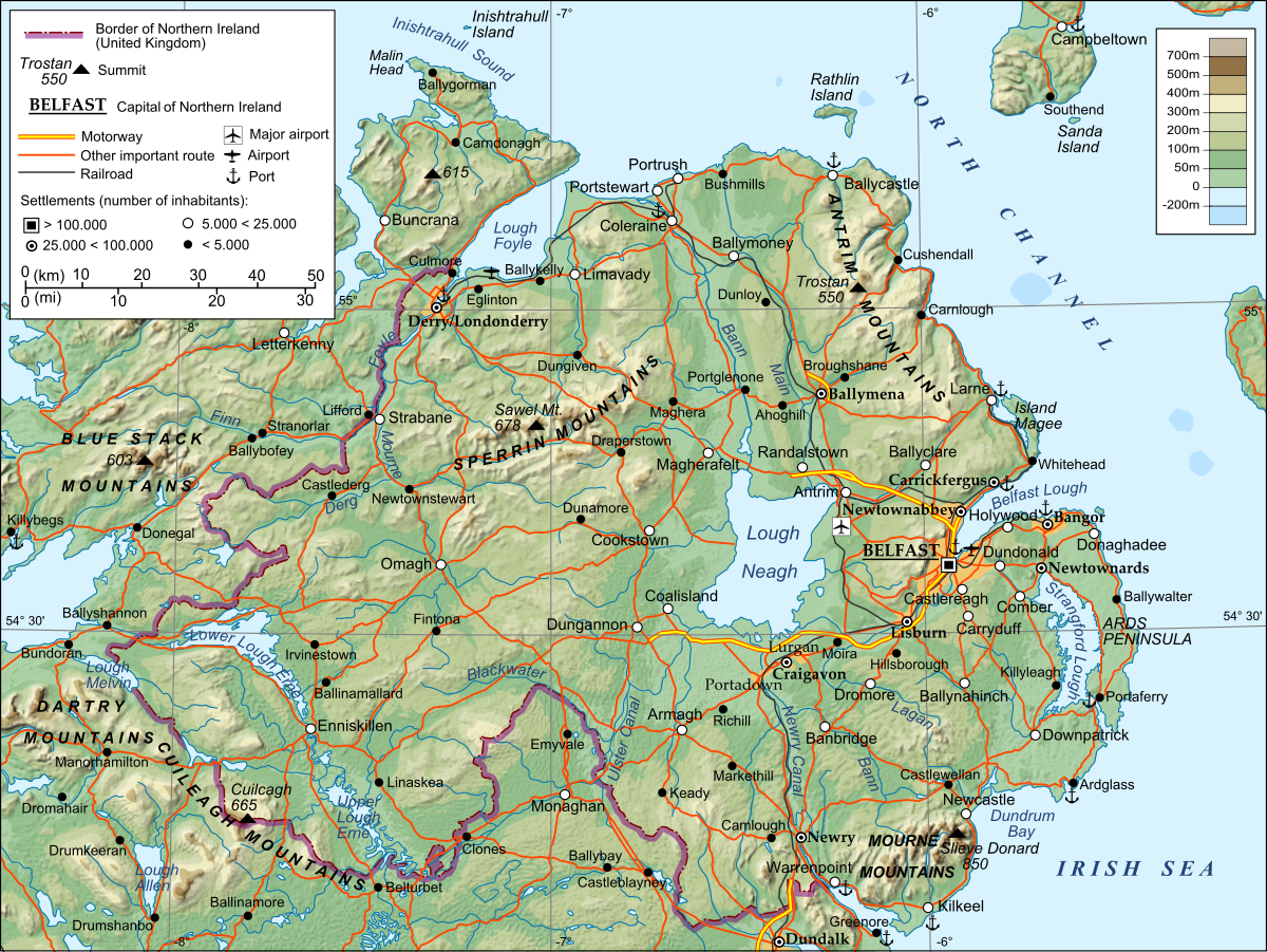 Datei:northern Ireland Relief.svg – Wikipedia with Physical Map Of Northern Ireland