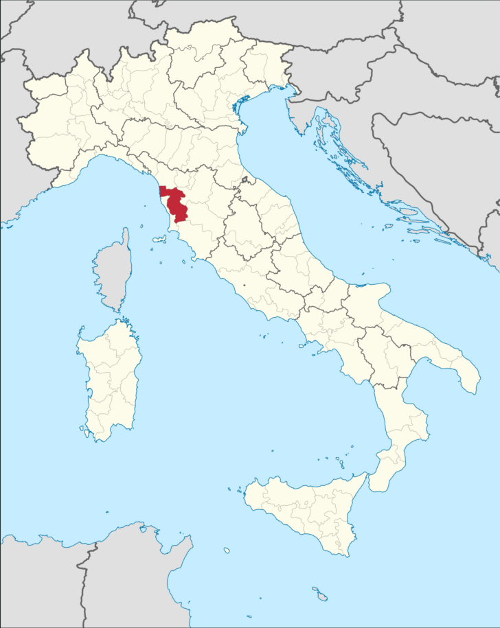 Map of Italy with Pisa