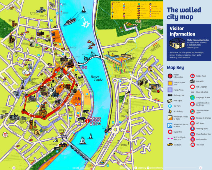 Map of Derry City Northern Ireland