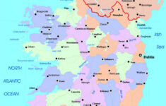 Detailed Administrative Map Of Ireland With Major Cities | Ireland intended for Map of Ireland and Northern Ireland with Cities