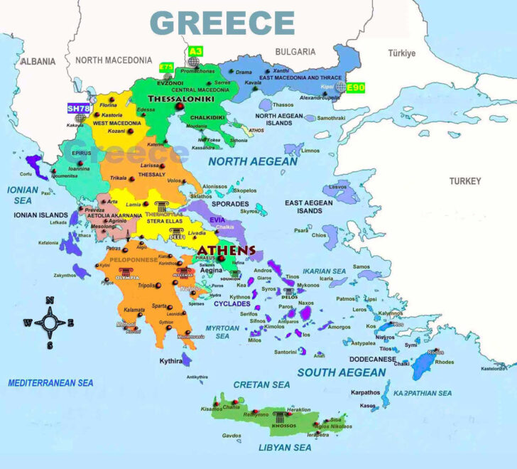 Printable Map of Mediterranean Islands with Names