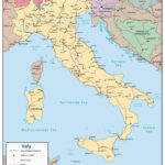 Detailed Political Map Of Italy With Roads, Rivers And Major In Map Of Italy With Rivers