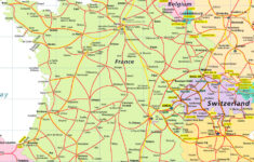 Detailed Road Map Of France And Switzerland. France And for Road Map of France Switzerland and Italy