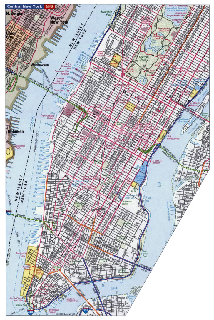 Printable Street Map of Manhattan Nyc
