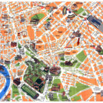 Detailed Tourist Map Of Rome City Center | Rome | Italy | Europe Intended For Sightseeing Map Of Rome Italy