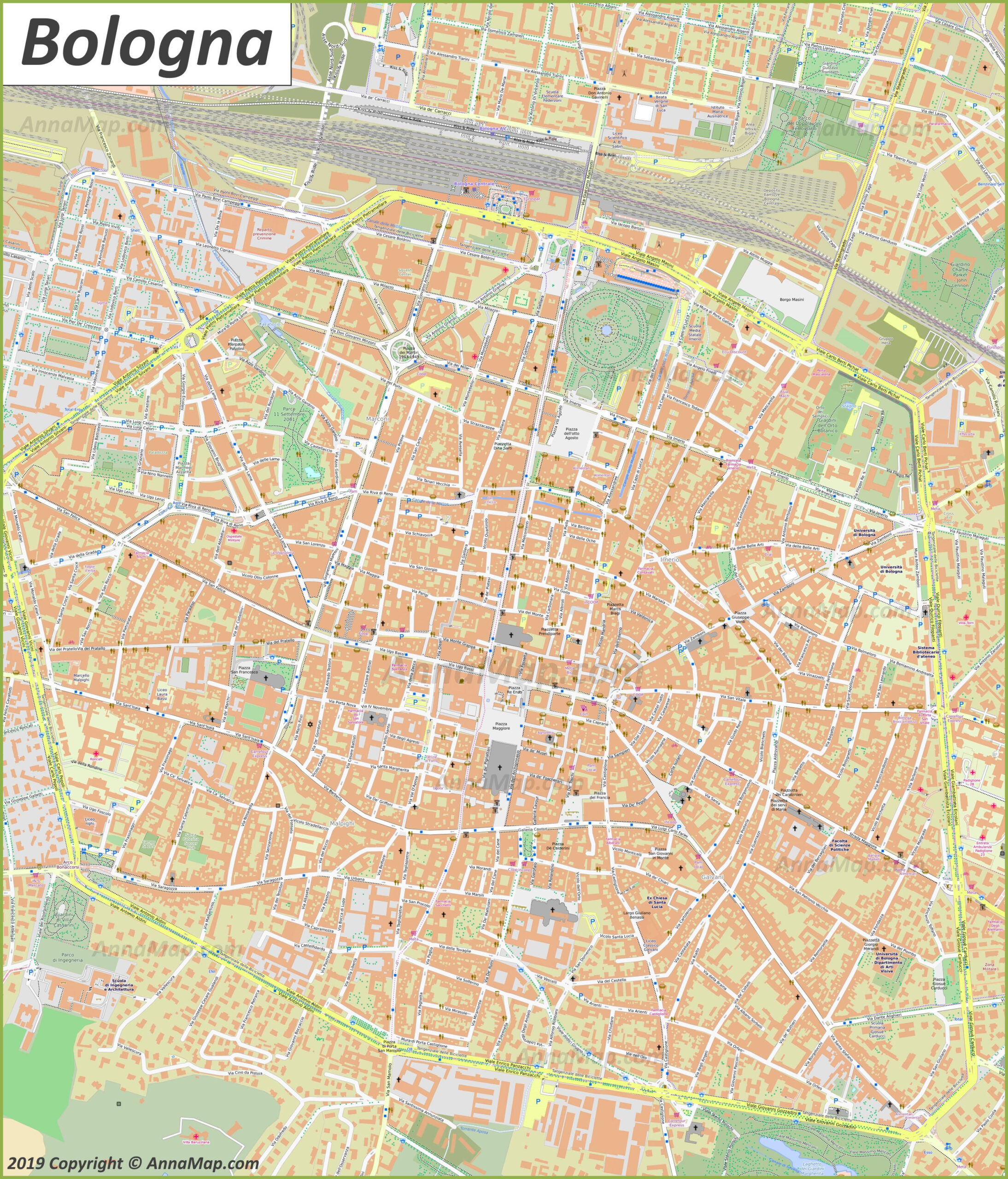Detailed Tourist Maps Of Bologna | Italy | Free Printable Maps Of with regard to City Map Of Bologna Italy