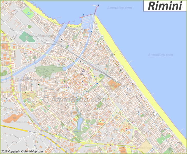 Map of Rimini Region Italy