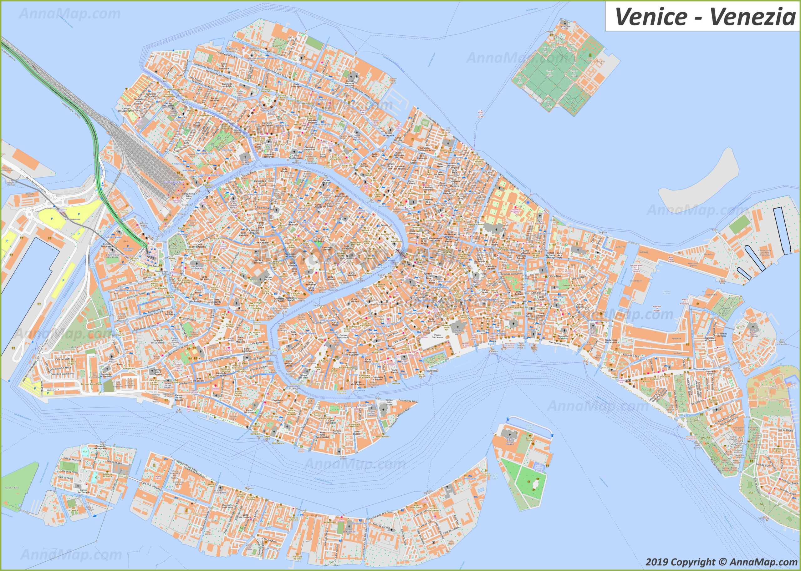 Detailed Tourist Maps Of Venice | Italy | Free Printable Maps Of inside Free Printable Map of Venice Italy