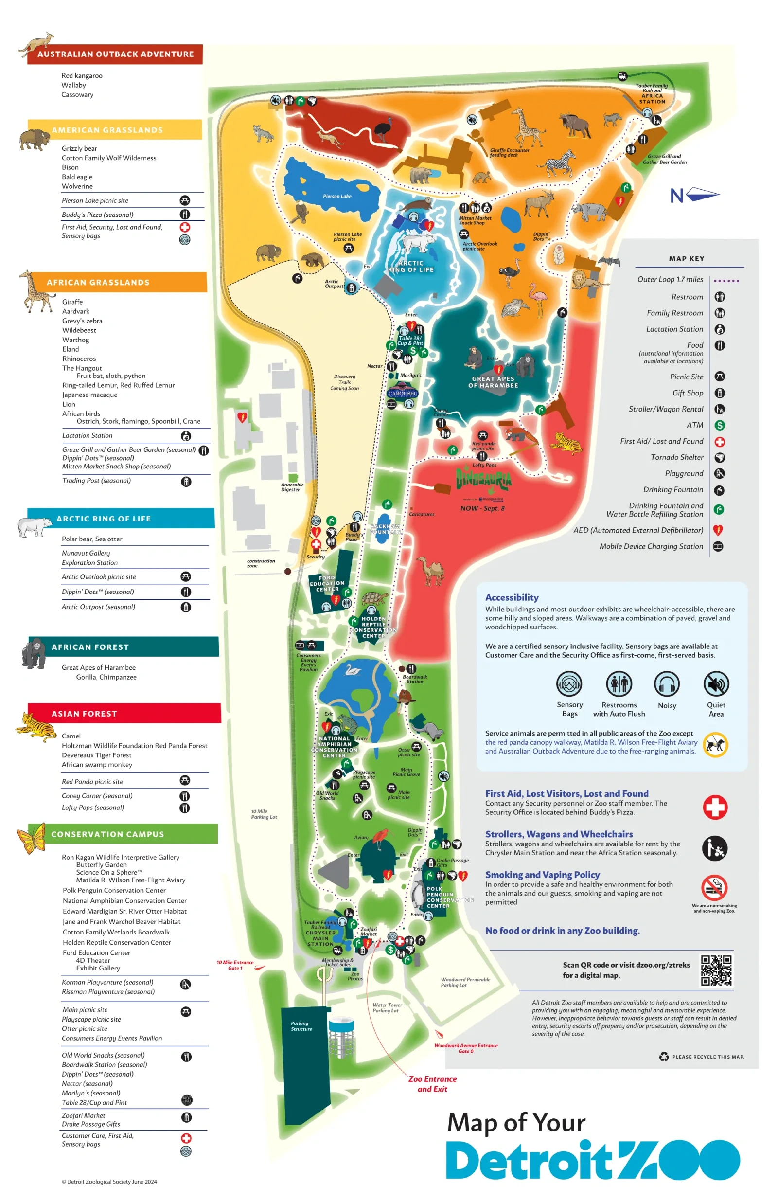 Detroit Zoo Map And Brochure (2025 - 2019) | Themeparkbrochures pertaining to Detroit Zoo Map