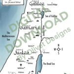 Digital Download Map Of Israel (The Holy Land In Jesus' Time) Holy Throughout Printable Map Of Israel In Jesus Time