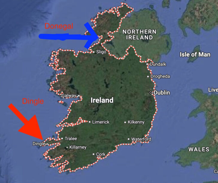 Map of Donegal and Northern Ireland