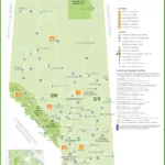Discover Alberta: A Tourist Map Featuring Cities, Towns, And Within Printable Map Of Alberta