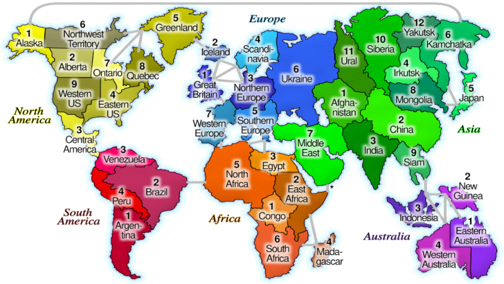 Printable Risk Board Game Map