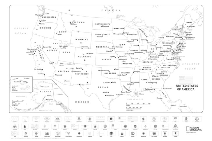 Printable World Map Coloring Page with Countries Labeled