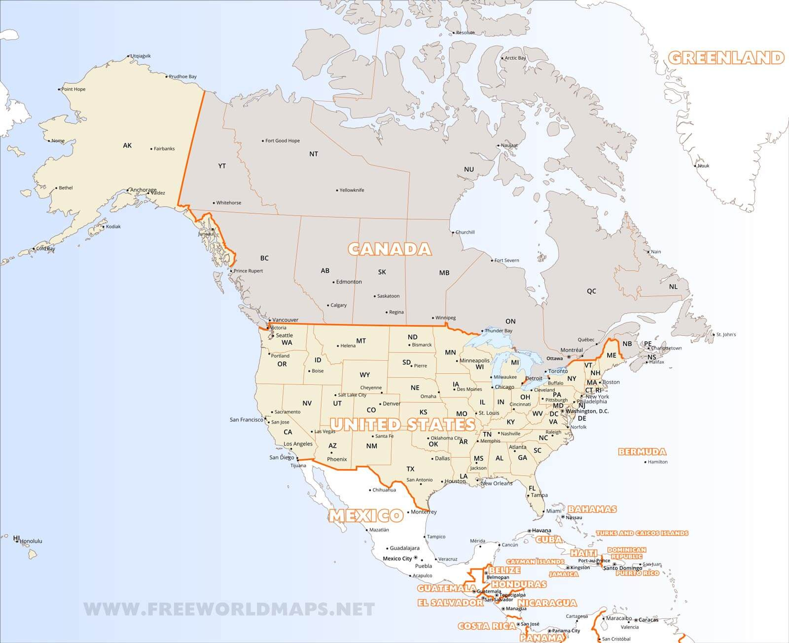 Download Free North America Maps pertaining to Free Printable Maps Of North America
