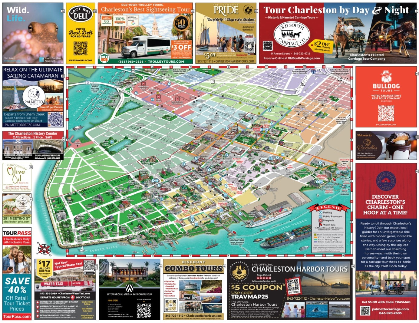 Downtown Charleston Sc Printable Map - Things To Do In Charleston inside Tourist Printable Map of Charleston Sc