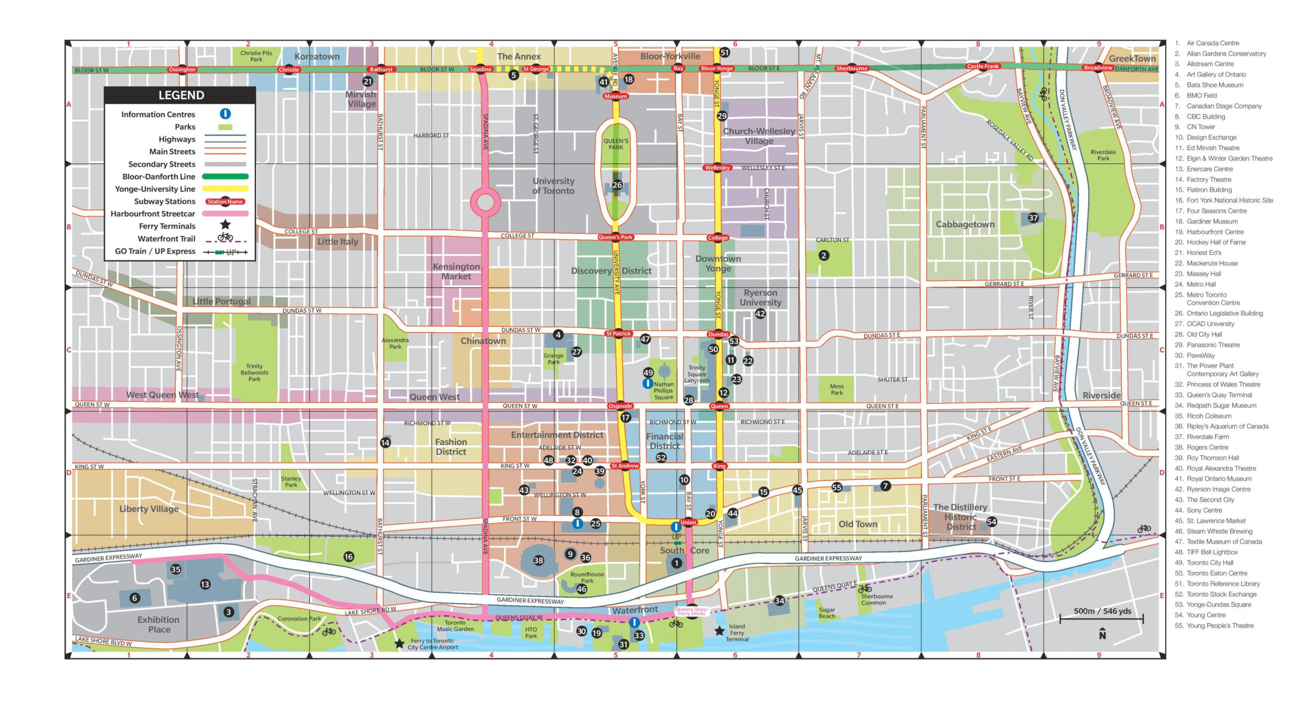 Downtown Toronto Map - Map Of Downtown Toronto (Canada) throughout Free Printable Toronto Tourist Map