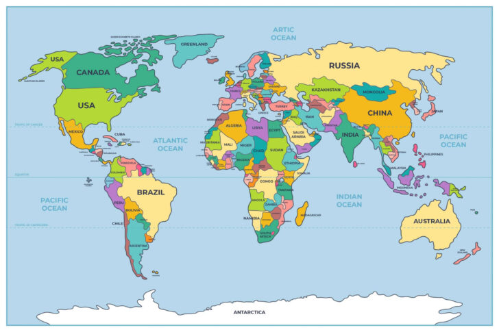 High Resolution World Map Printable