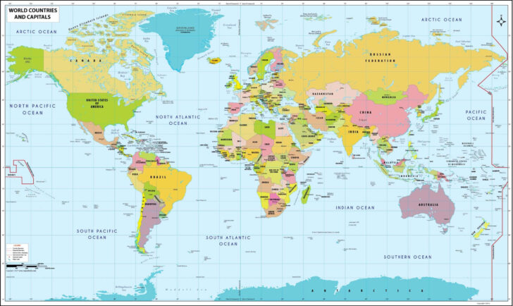 World Map with Countries Printable Free
