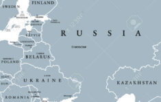 Eastern Europe And Western Asia, Gray Political Map, With Capitals in Map of Central Asia and Europe