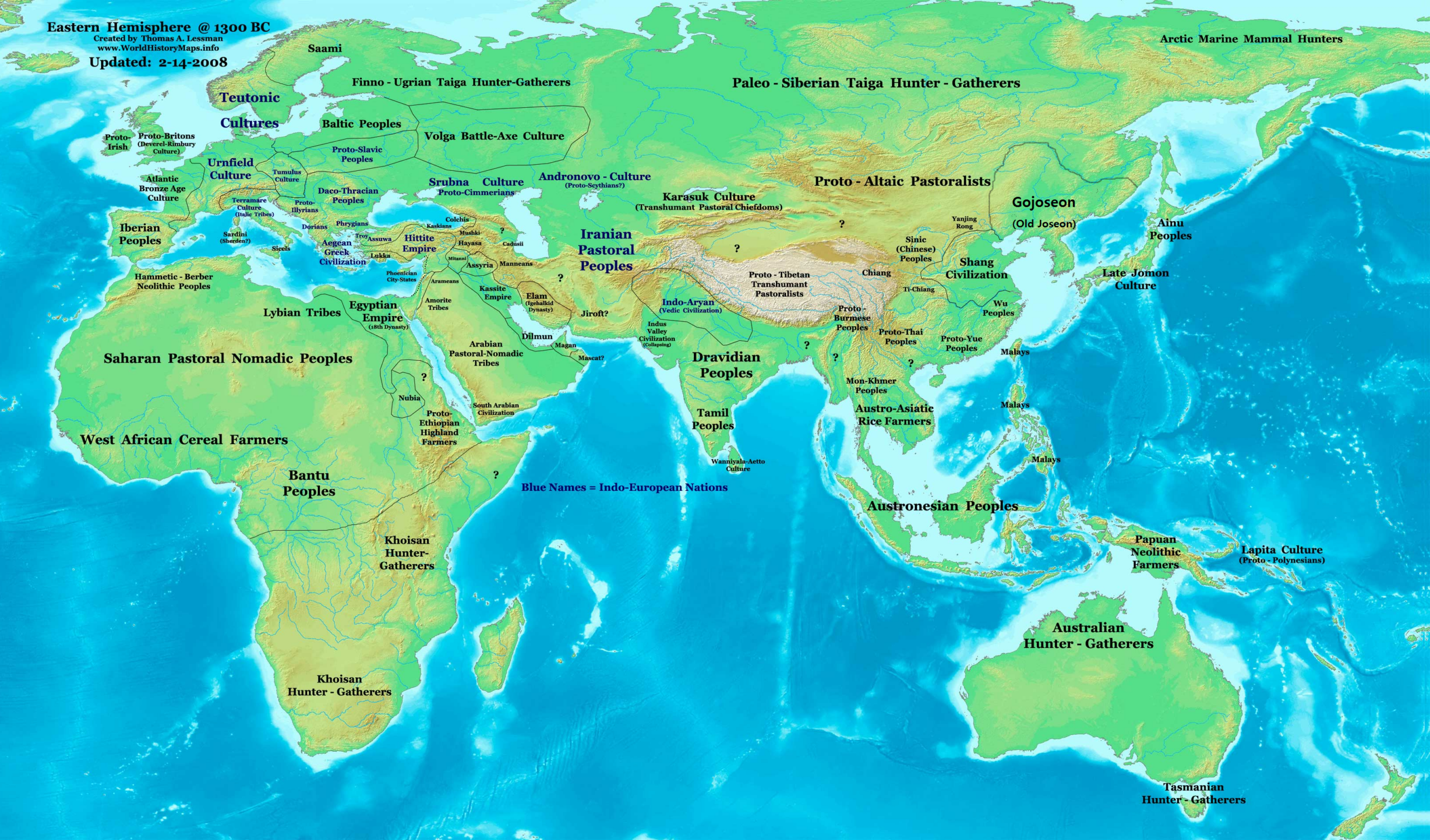 Eastern Hemisphere In 1300 Bc - World History Encyclopedia intended for Map of Ancient Europe and Asia
