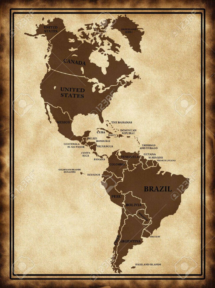 Old Map of North and South America Old Map of North and South America