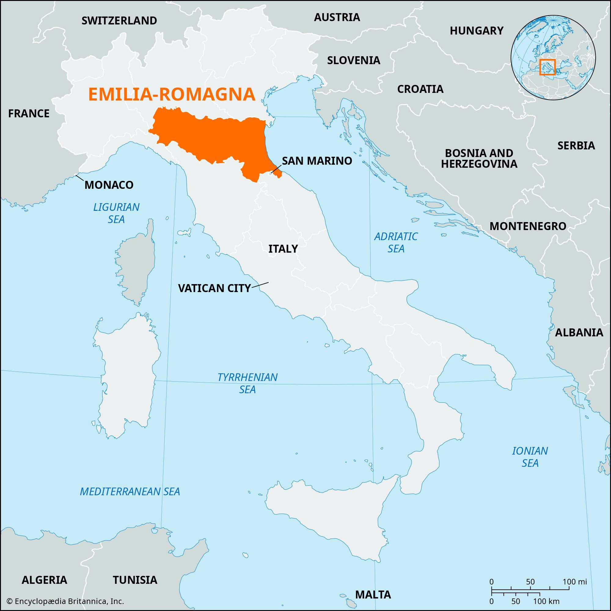 Emilia-Romagna | Italy, Map, History, &amp;amp; Facts | Britannica inside Map of Emilia Romagna Region of Italy