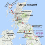England: Coast To Coast Hike; Hadrian'S Wall; Medieval In Map Of Scotland And Northern England