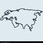 Eurasia Map Logo Line Icon Europe And Asia Simple Vector Image Intended For Outline Map Of Asia And Europe