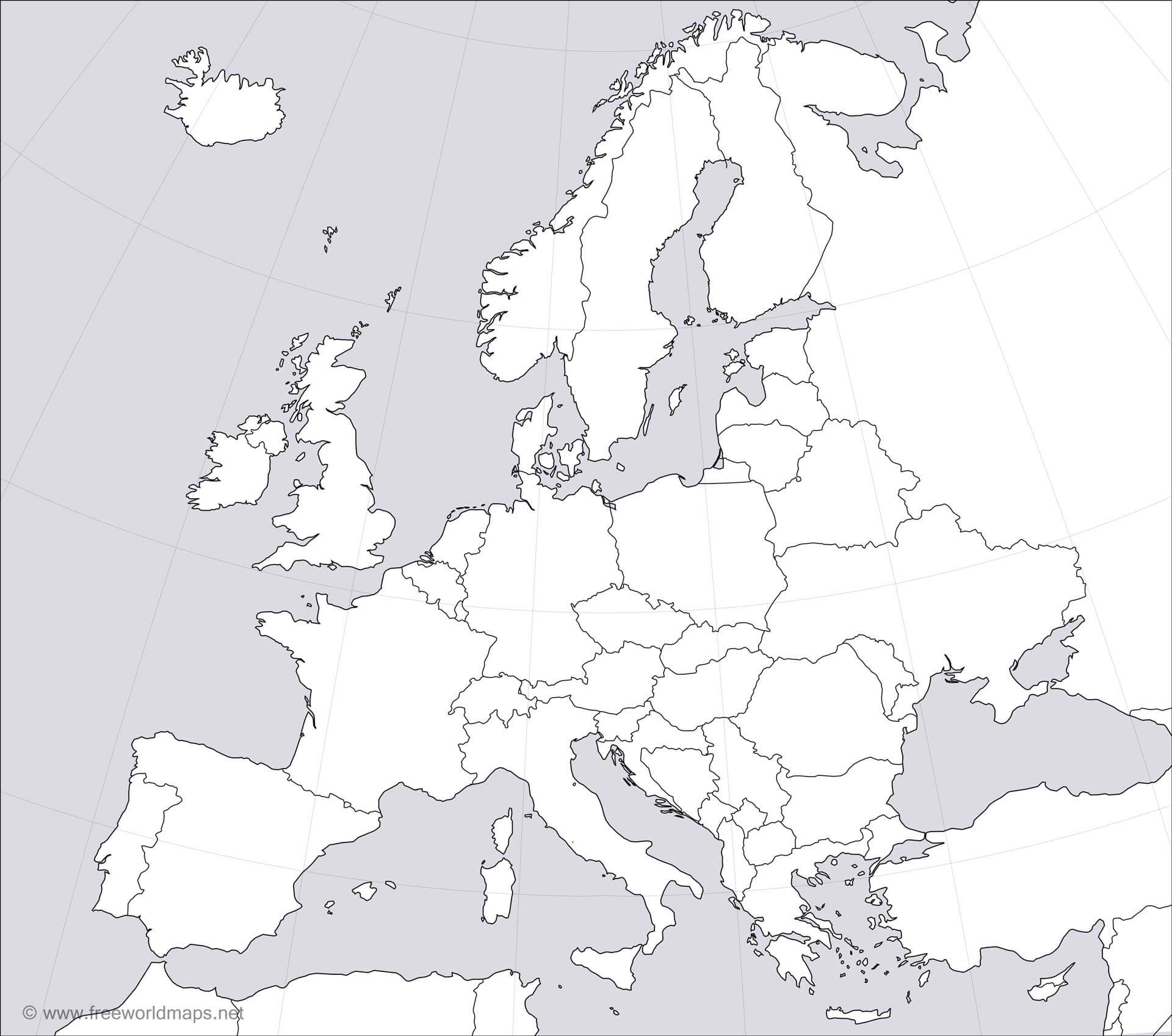 Europe Blank Map intended for Printable High Resolution Blank Map Europe