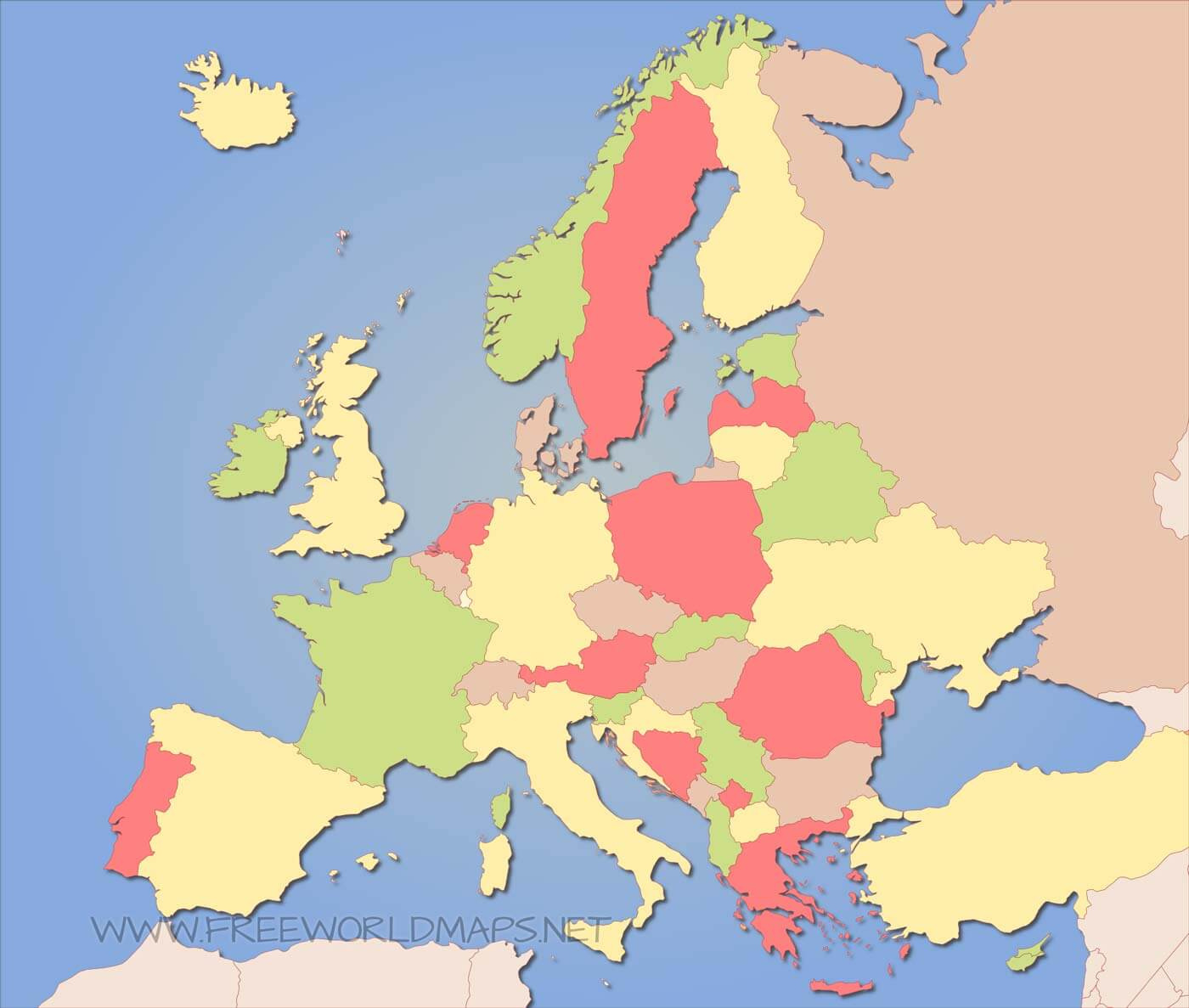 Europe Blank Map with regard to Map of Europe and Asia Without Labels