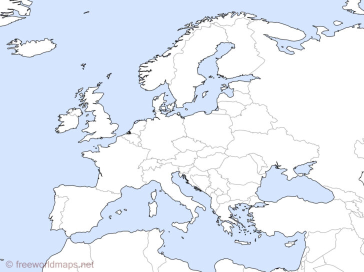 Map of Europe and Asia Outline