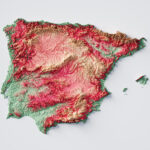 Exaggerated Relief Map Of Spain & Portugal : R/Mapporn In Topographic Map Of Spain And Portugal