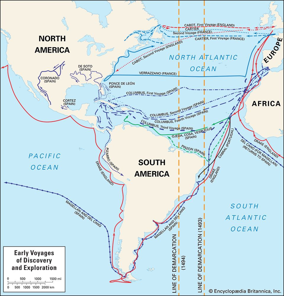 Exploration And Settlement Of The Americas - Kids | Britannica for European Settlements In North And South America 1682 Map